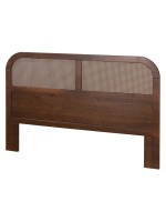Cabeceira de cama com palhinha indiana no tamanho queen na cor amendoada / Coleção Acapulco